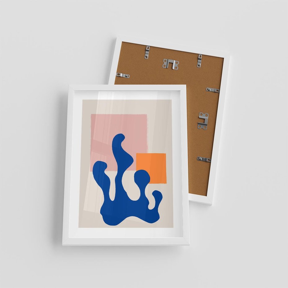 Plakat w ramie 30x40 - Bezgraniczna Galeria Plam - abstrakcja, nowoczesny plakat - rama biała