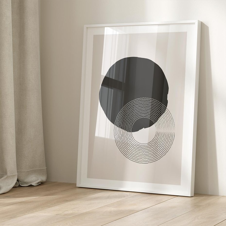 Plakat bez ramy 21x30 - Migotliwa Opowieść - abstrakcyjna kompozycja, okręgi