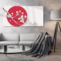 Obraz na płótnie 120x60 - Esencja Zen - kwiatnąca wiśnia, orientalna grafika