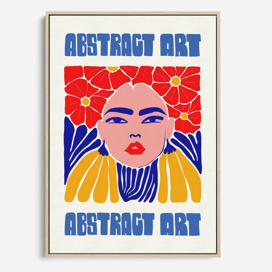 Obraz w ramie 80x120 - Przenikające Refleksje - sztuka abstrakcyjna, nowoczesny plakat - rama drewno