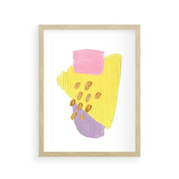 Plakat w ramie 40x50 - Refleksje Akwarelowych Widoków - akwarela, minimalizm - rama drewno