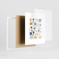 Plakat w ramie 40x50 - Odgłosy Wizji - kwiaty, sztuka nowoczesna - rama biała