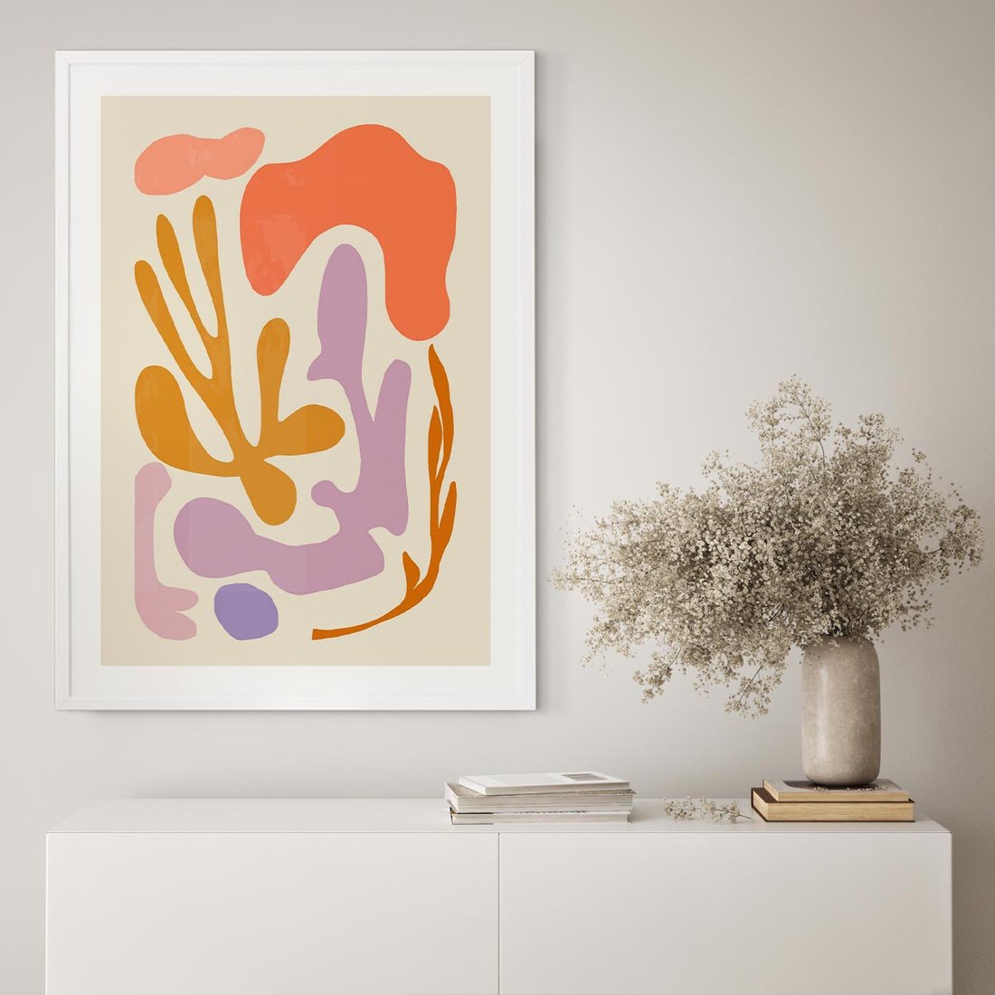 Plakat bez ramy 50x70 - Ekspresjonistyczne Impulsy - abstrakcyjny obraz, pastelowe kolory