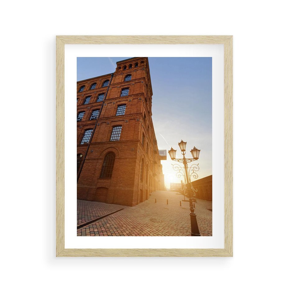 Plakat w ramie 40x50 - Perspektywa uliczki - uliczka, perspektywa - rama drewno
