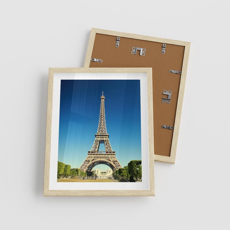 Plakat w ramie 40x50 - Ikoniczny symbol miasta - wieża, Eiffla - rama drewno