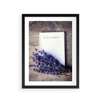 Plakat w ramie 40x50 - Lawendowa Magia - lawenda, fiolet - rama czarna
