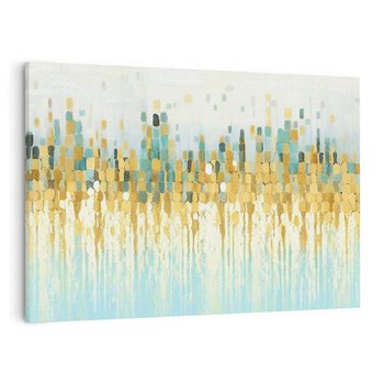 Obraz na płótnie 100x70 - Turkusowa Harmonia - abstrakcja, geometryczne plamki