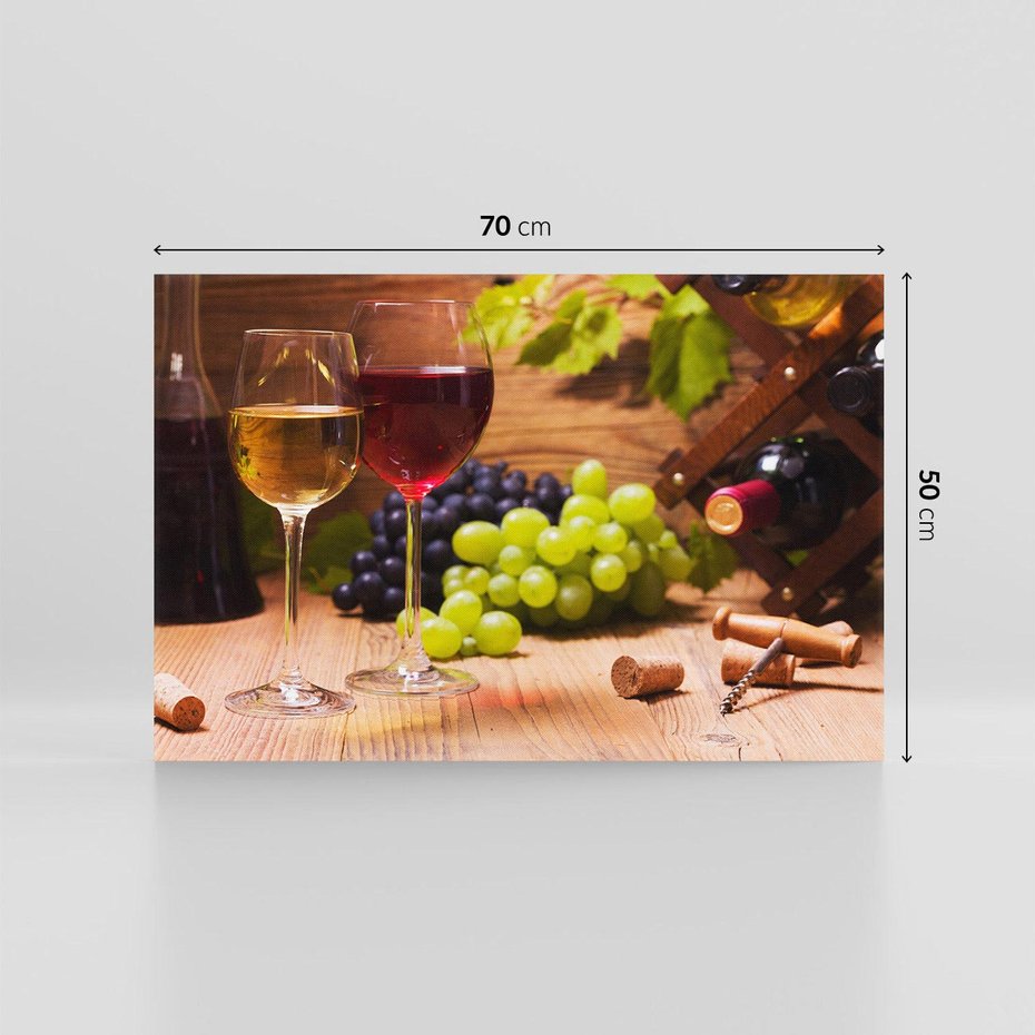 Obraz na płótnie 70x50 - owocowy raj - wino, winogrona