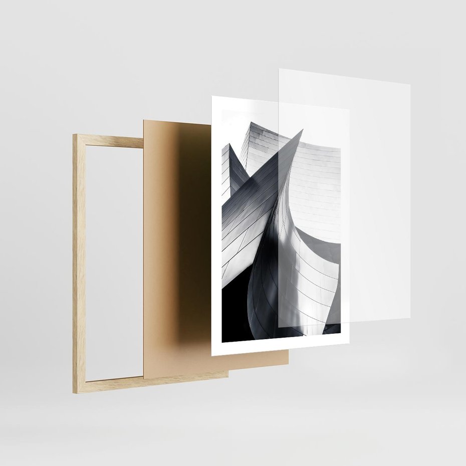 Plakat w ramie 50x70 - Miasto Współczesności - architektura, nowoczesne budynki - rama drewno