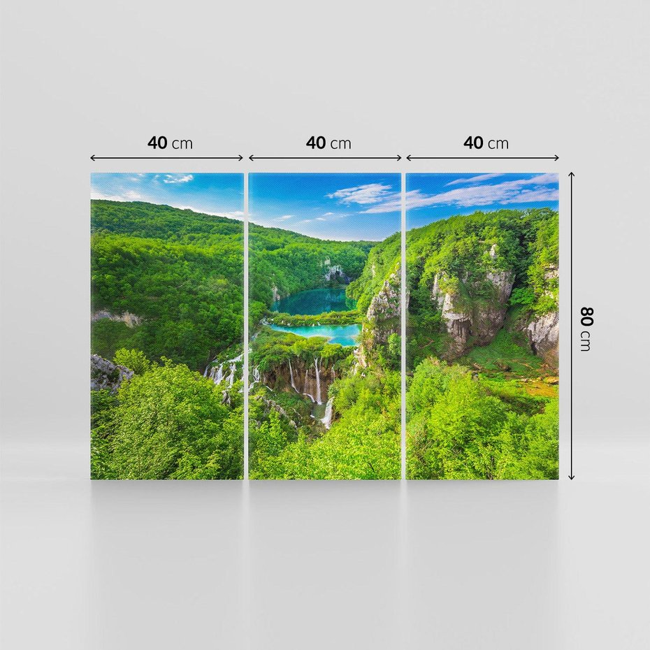 Obraz na płótnie 120x80 - Jeziora Pitwickie: urok Chorwacji - Jeziora, Pitwickie