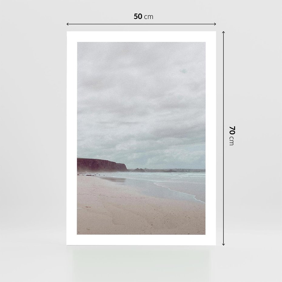 Plakat bez ramy 50x70 - Mglista Plaża - plaża, mglisty krajobraz