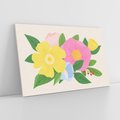 Obraz na płótnie 100x70 - Kwiatowy Uśmiech - kwiaty, akwarela