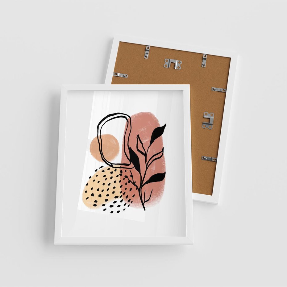 Plakat w ramie 40x50 - Migotliwe Harmonie - abstrakcja, sztuka nowoczesna - rama biała