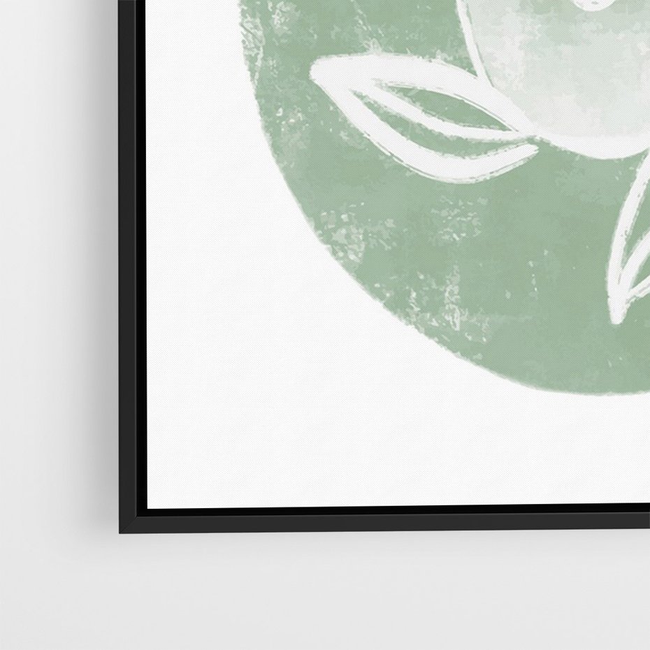 Obraz w ramie 50x70 - Zielony Świat Odpoczynku - abstrakcyjny zielony motyw, skandynawski design - rama czarna