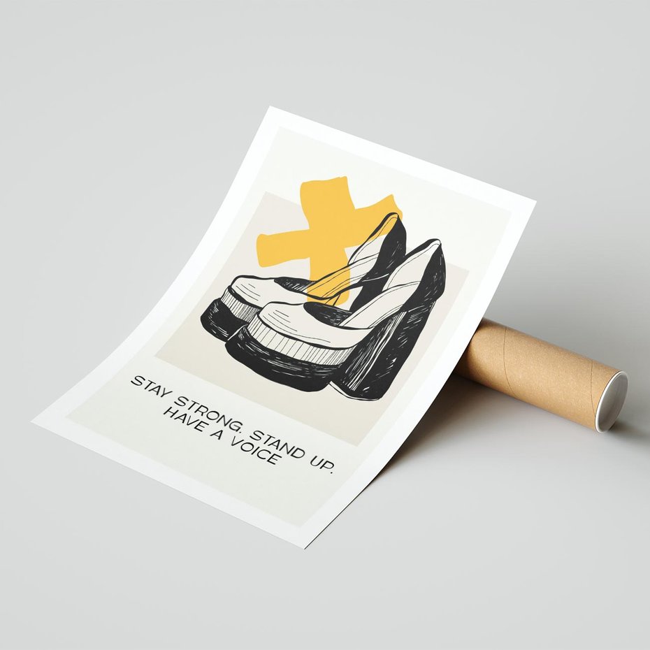 Plakat bez ramy 50x70 - Kobiece Obcasy - plakat, minimalizm