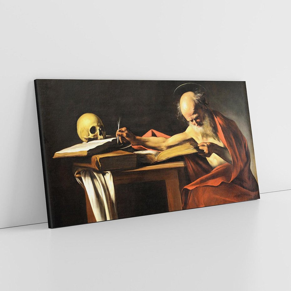 Obraz na płótnie 120x60 - "Św. Hieronim piszący" (1606), Caravaggio - Reprodukcja - reprodukcja, obraz na płótnie