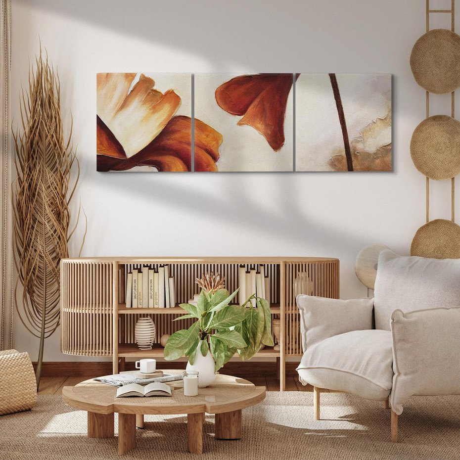 Obraz na płótnie 150x50 - Sztuka Kwiatów - kwiaty, sztuka