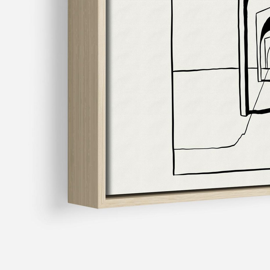 Obraz w ramie 80x80 - Poezja światła i cienia - nowoczesna sztuka, minimalistyczny styl - rama drewno