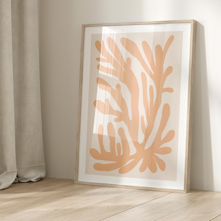 Plakat w ramie 50x70 - Rozkwitające Abstrakcje - nowoczesna sztuka, plakat modern - rama drewno