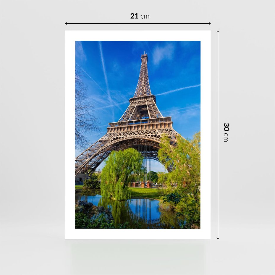 Plakat bez ramy 21x30 - Wieża Eiffla w Paryżu - Eiffla, Paryż