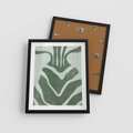 Plakat w ramie 40x50 - Zieleń Odpoczynku - zielony plakat, nieregularne splątane linie - rama czarna