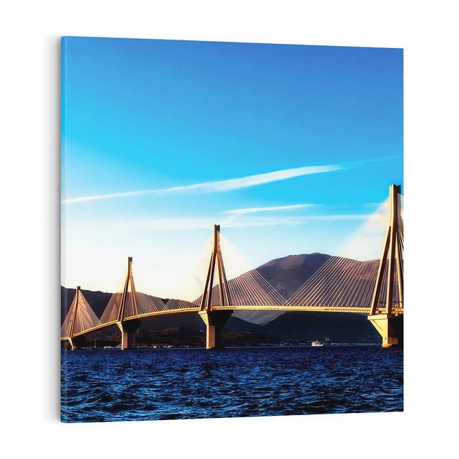 Obraz na płótnie 70x70 - Most nad rzeką - Architektura - most, rzeka