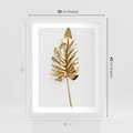 Plakat w ramie 30x40 - Ponadczasowy Urok - złote, liście - rama biała