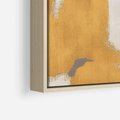 Obraz w ramie 50x50 - Złote Maźnięcia Pędzla - złota abstrakcja, plamy - rama drewno