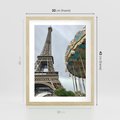 Plakat w ramie 30x40 - Delikatność kolorów - wieża, Eiffla - rama drewno
