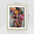 Plakat w ramie 40x50 - Z Głową w Kwiatach - obraz olejny, sztuka nowoczesna - rama drewno