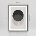 Plakat w ramie 50x70 - Boho Przenikanie Uroku - abstrakcyjna kompozycja, okręgi - rama czarna