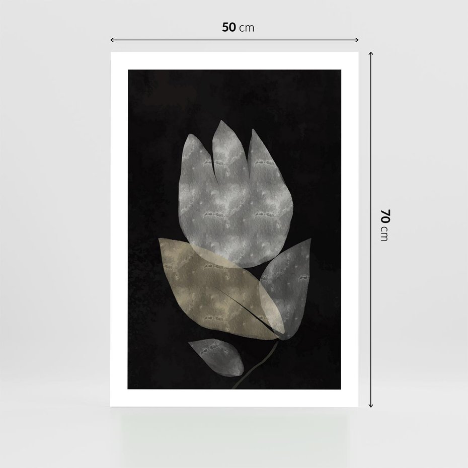 Plakat bez ramy 50x70 - Nocne Uniesienia - abstrakcyjny kwiat, mroczna atmosfera