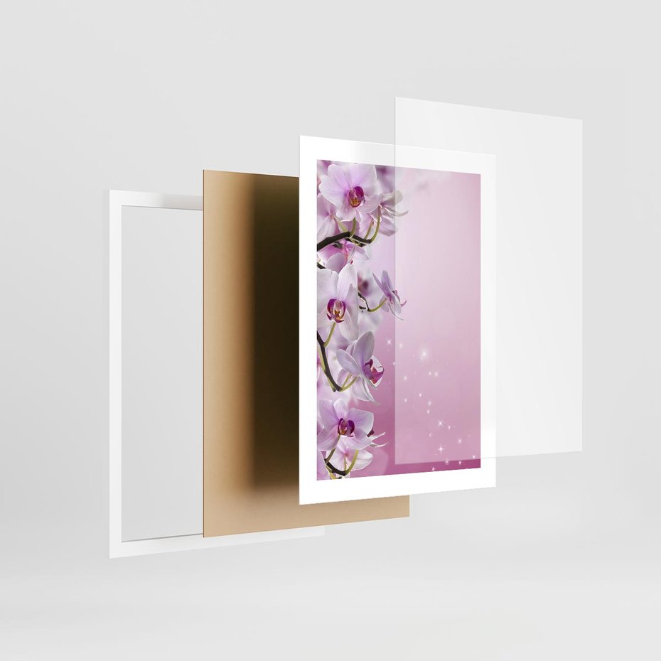 Plakat w ramie 30x40 - Relaksujące Piękno - kwiaty, orchidea - rama biała