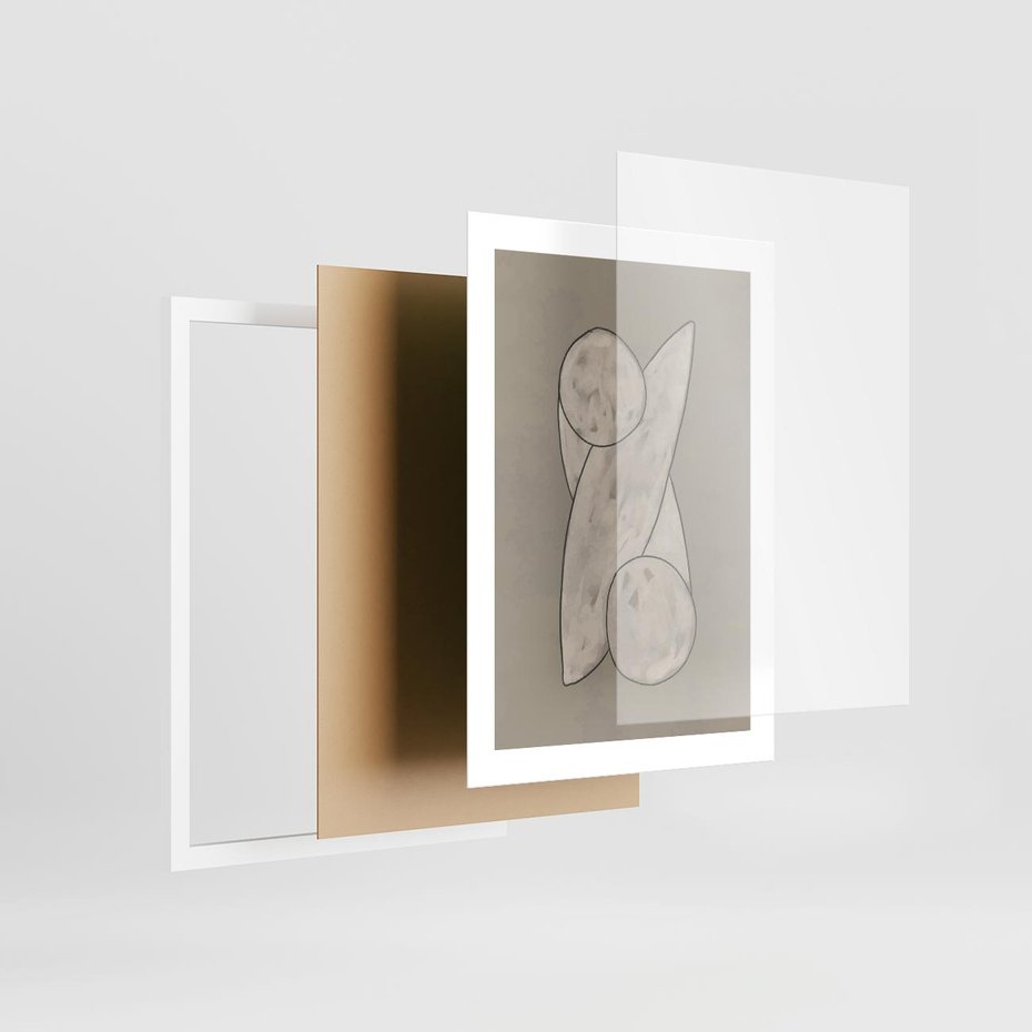 Plakat w ramie 30x40 - Zaklęte Anomalie - nowoczesna geometryczna sztuka, loftowe wnętrze - rama biała