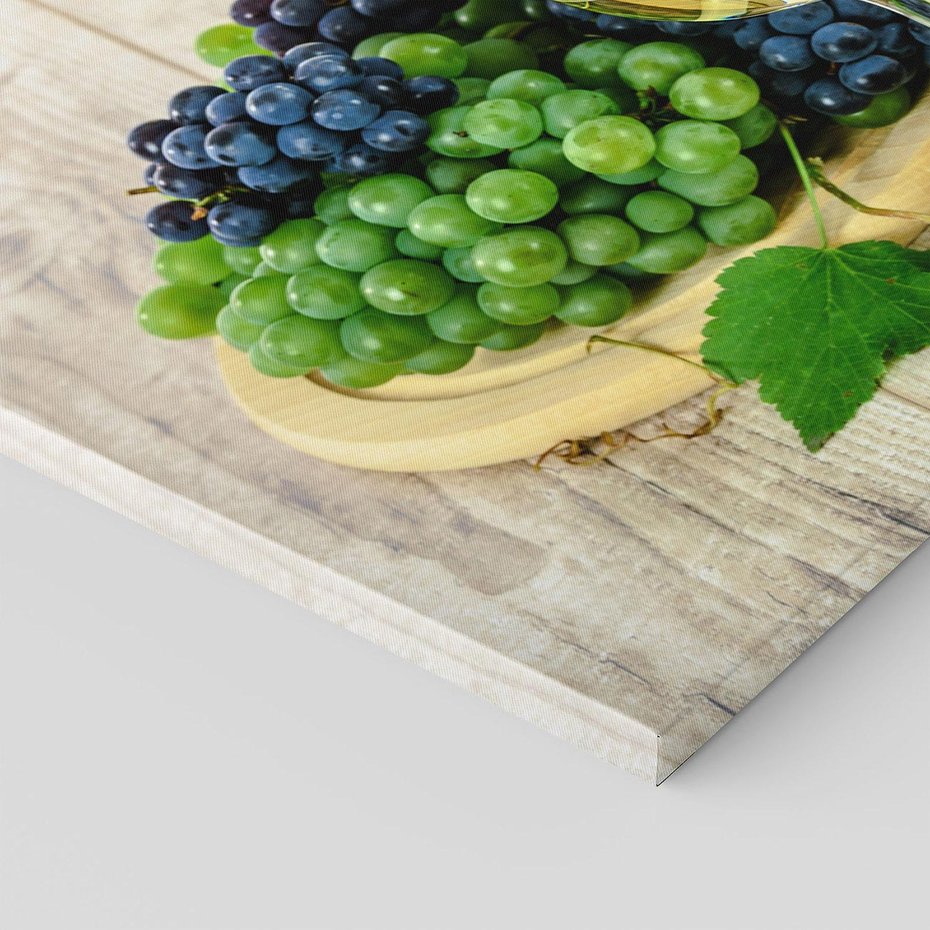 Obraz na płótnie 120x80 - Wino winogrona i kieliszki - wino, winogrona