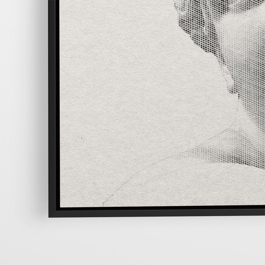 Obraz w ramie 50x50 - Szarość w Kamieniu - monochromatyczna marmurowa rzeźba, odcienie szarości - rama czarna