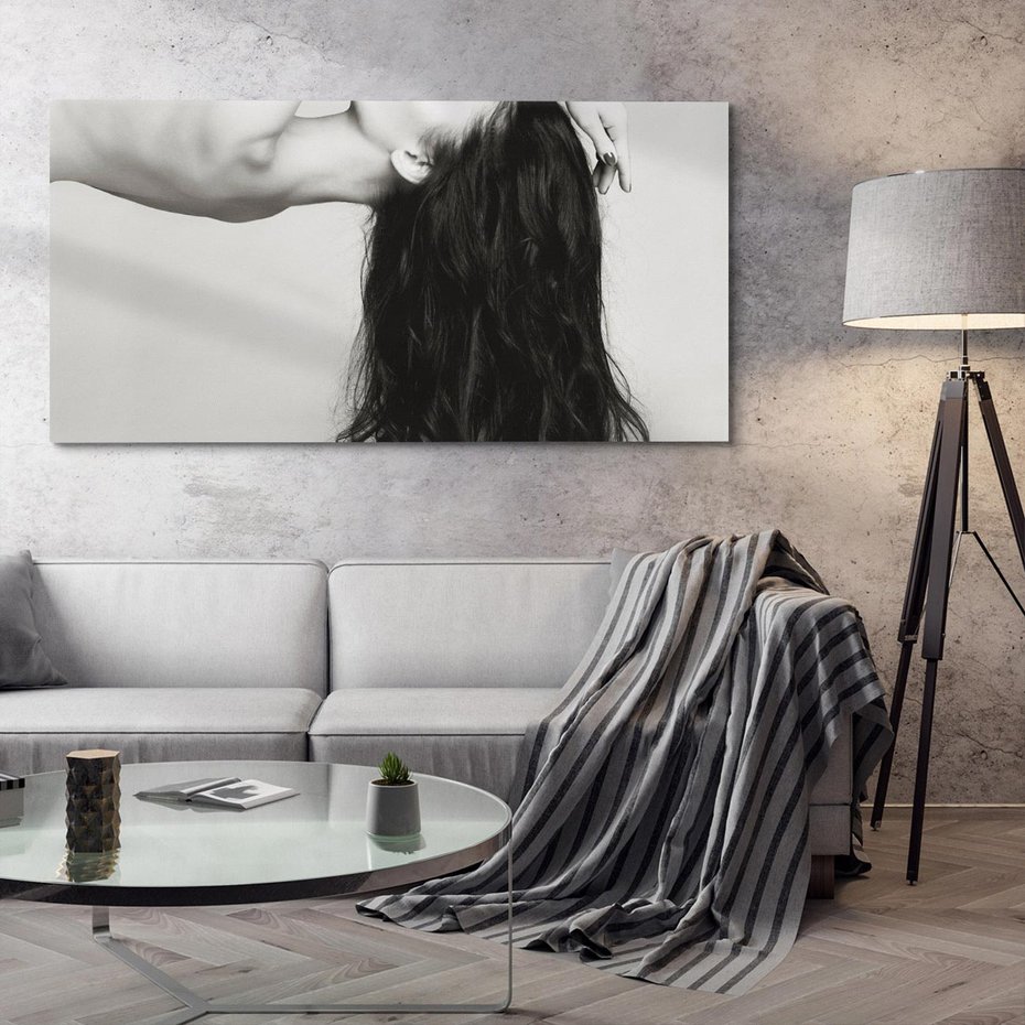 Obraz na płótnie 120x60 - Piękno włosów kobiety w ruchu - włosy, piękno