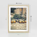 Plakat w ramie 30x40 - Miasto Taksówek - taksówki, miasto - rama drewno