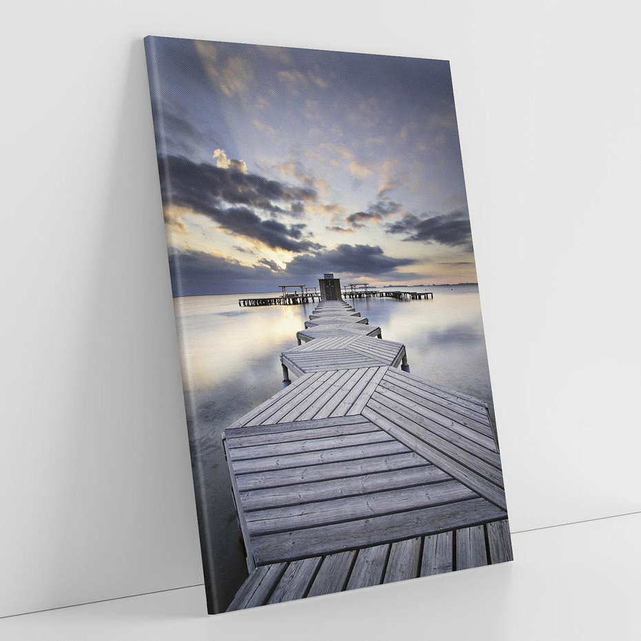 Obraz na płótnie 70x100 - Spokój nad Jeziorem - pomost, jezioro