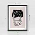 Plakat w ramie 30x40 - Strukturalne Kontrasty - abstrakcyjne szkicowane linie, minimalizm - rama czarna