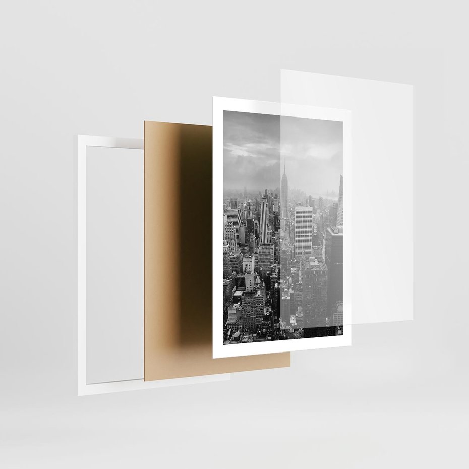 Plakat w ramie 50x70 - Majestatyczne Wysokości - Nowy Jork, wieżowce - rama biała