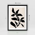 Plakat w ramie 30x40 - Wibracje Akwarelowych Ścieżek - abstrakcyjny minimalistyczna kwiat, czarno biały plakat - rama czarna