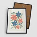Plakat w ramie 50x70 - Kolorowe liście tęsknot - minimalistyczny plakat, grafika - rama czarna