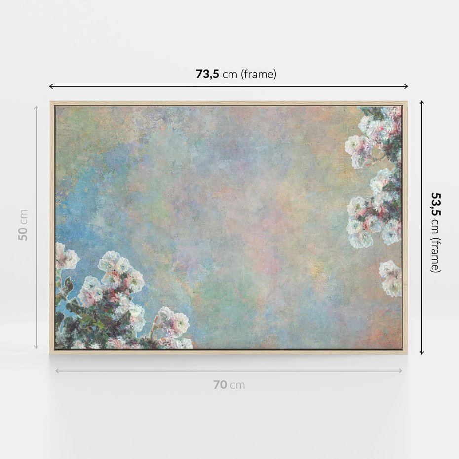 Obraz w ramie 70x50 - Księżycowy sen artysty - subtelny obraz olejny, minimalizm - rama drewno