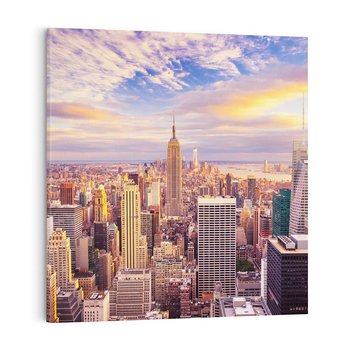 Obraz na płótnie 40x40 - Amerykański duch: Miasto na horyzoncie - USA, Ameryka