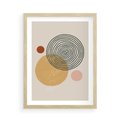 Plakat w ramie 50x70 - Boho Światło - abstrakcyjna sztuka, boho kształty - rama drewno