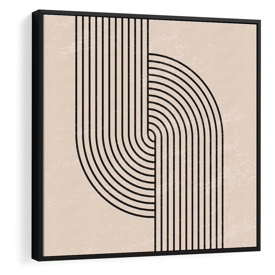Obraz w ramie 50x50 - Puls Abstrakcji - abstrakcyjne linie, geometria - rama czarna