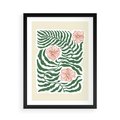 Plakat w ramie 50x70 - Migocące Wzory - abstrakcyjna kompozycja, paprocie - rama czarna