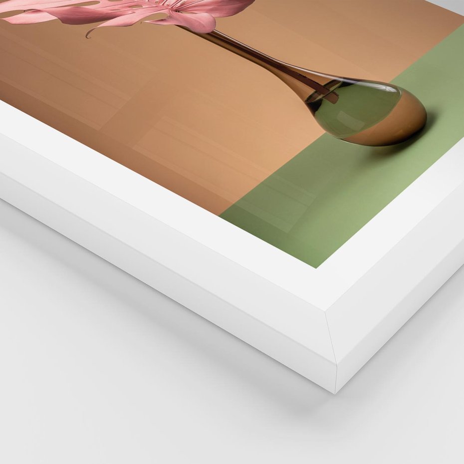 Plakat w ramie 30x40 - Wyjątkowy monstera - monstera, liść - rama biała