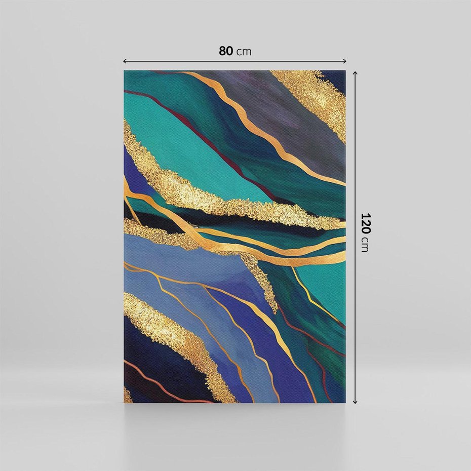 Obraz na płótnie 80x120 - Sztorm malarskich emocji - marmur, abstrakcyjna grafika